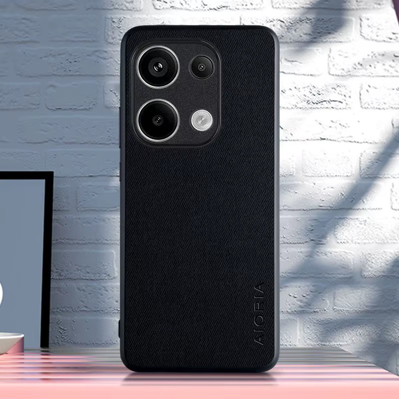 Luxuriöse Textil-Ledertasche für Xiaomi Redmi Note 13 Pro Plus 4G und 5G in Grau mit Kameraschutz und TPU-PC-Material - Bild 2