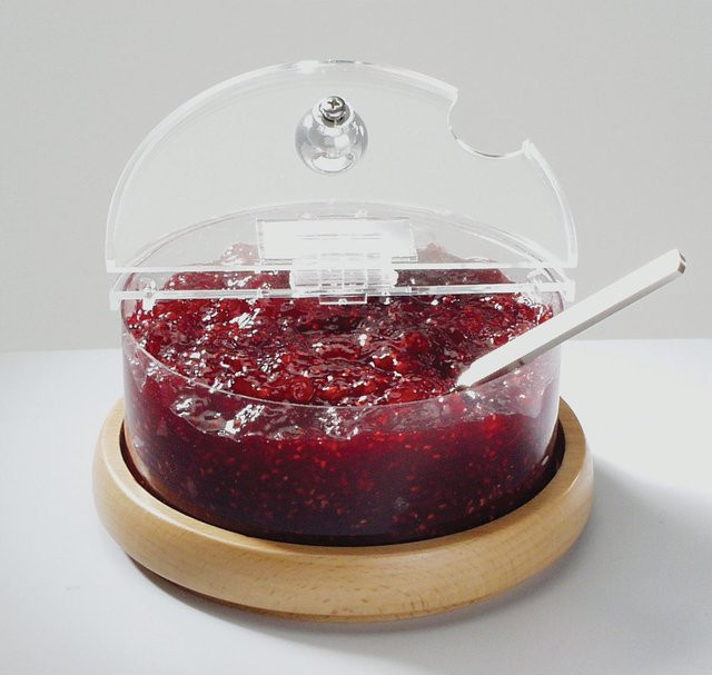 APS Kühlschale Mini Holz TOP FRESH mit Kühlakku, rund, transparent/braun, Volumen: 600 ml, B/T/H: 17,8 x 17,8 x 14 cm - Bild 1