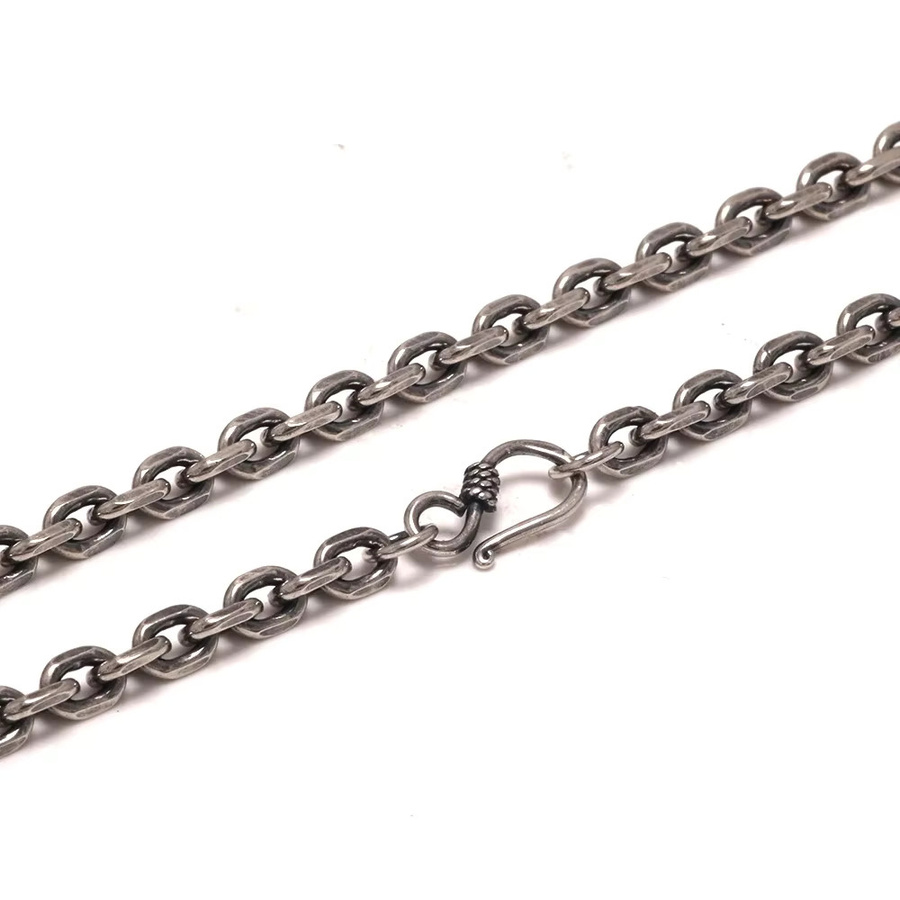 GQTorch Kabel-Gliederkette, 925 Silber, Vintage, Unisex - Bild 3