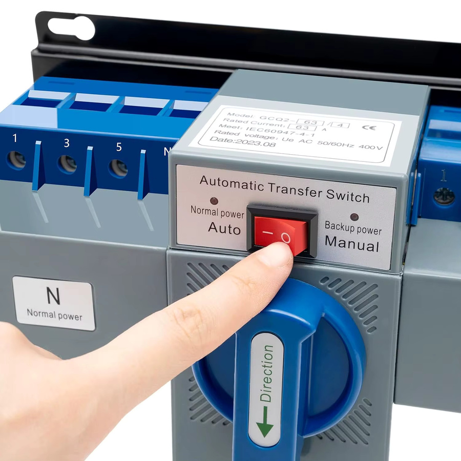 Automatischer Notstrom-Umschaltgerät Transferschalter 6A–63A mit manueller und automatischer Umschaltfunktion für Aufzüge und Überwachungssysteme - Bild 5
