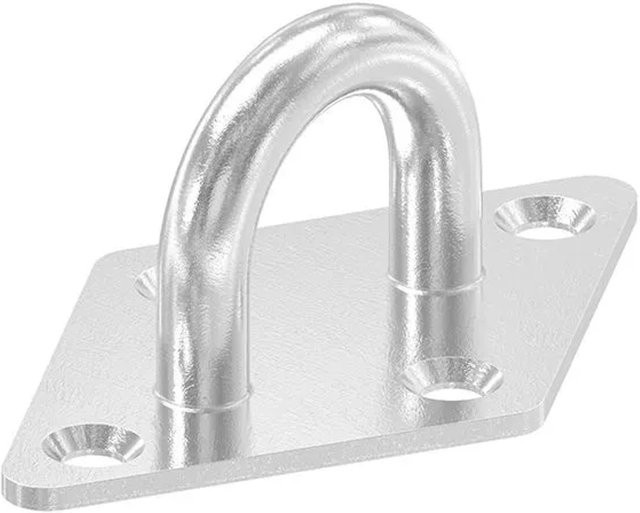 FeNau Befestigungsöse aus Edelstahl V4A mit rechteckiger Platte, Farbe: Silber, B/T/H: 18,0 x 18,0 x 1,4 cm, Durchmesser: 10 mm - Bild 1