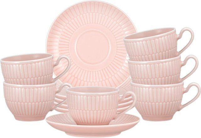 Seltmann Weiden Amina Espressotassen mit Untertassen 6er Set Rosé 100 ml - Bild 1