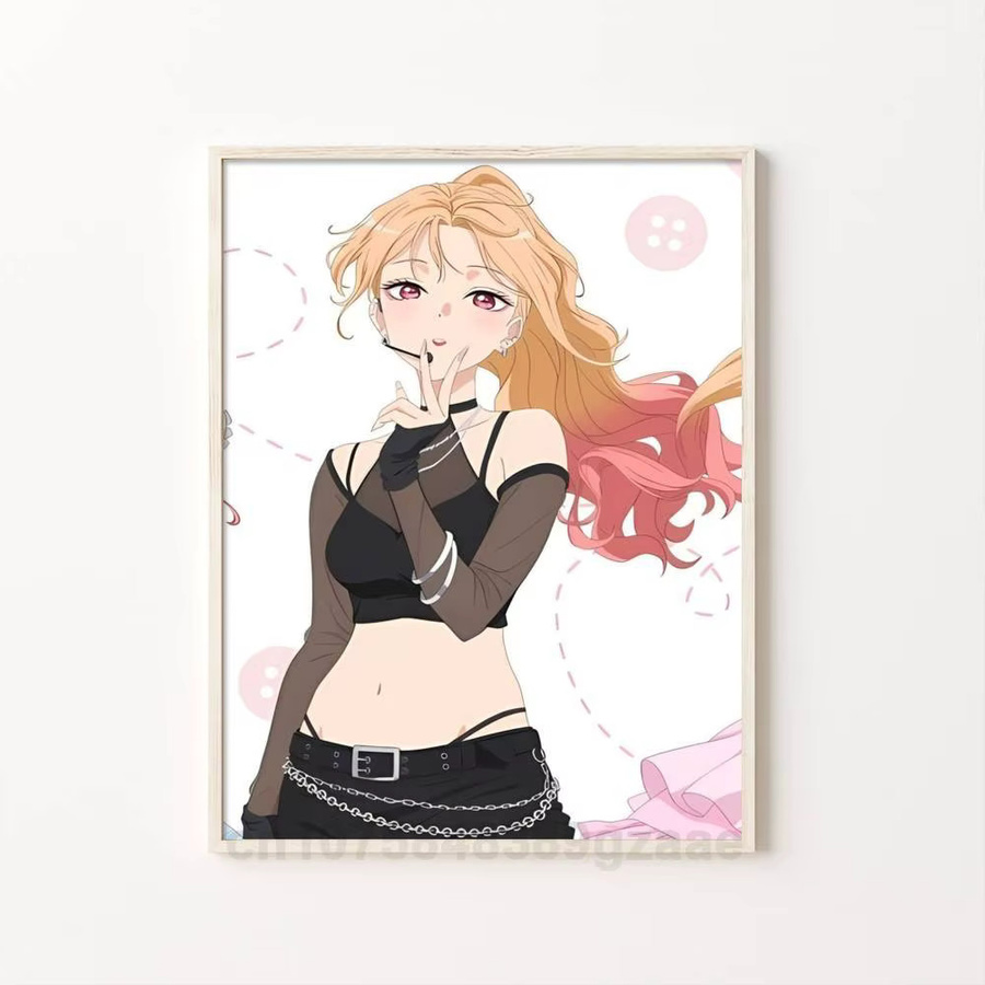 Wasserfester Anime Poster Aufkleber My Dress-Up Darling Wandkunst für Wohnzimmer und Schlafzimmer, Mehrfarbig - Bild 4