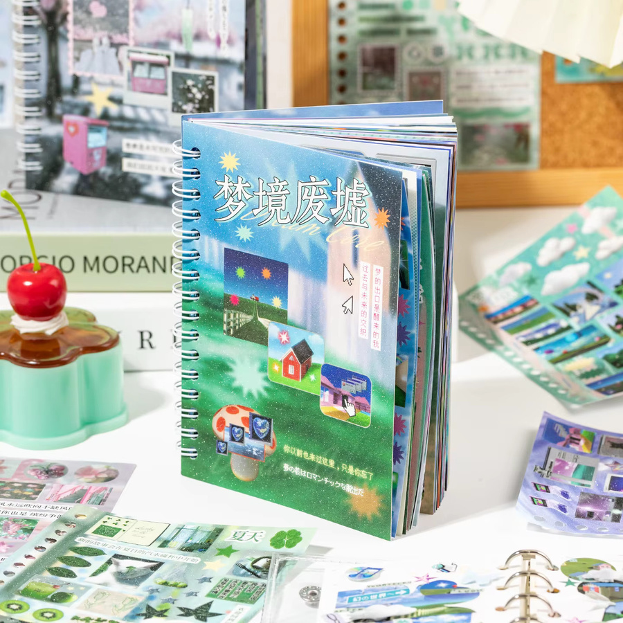Kawaii Sticker Book Dream Core Journal Zubehör Time Reshaping Cut Film Coil Sticker in Multicolour - Bild 1