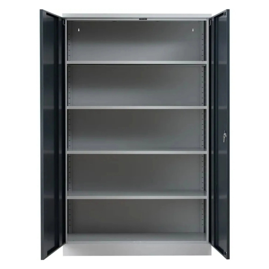 PROREGAL Stahlschrank Bee mit 6 Fachböden und Scharniertüren in Grau und Anthrazit, H x B x T: 195 x 120 x 42 cm - Bild 2