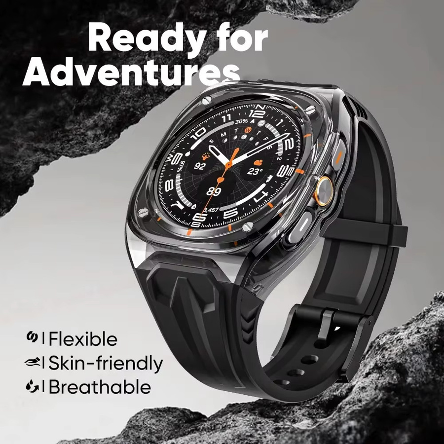 Samsung Uhrenarmband Silikon, Schwarz, Galaxy Watch Ultra 47 mm - Bild 2