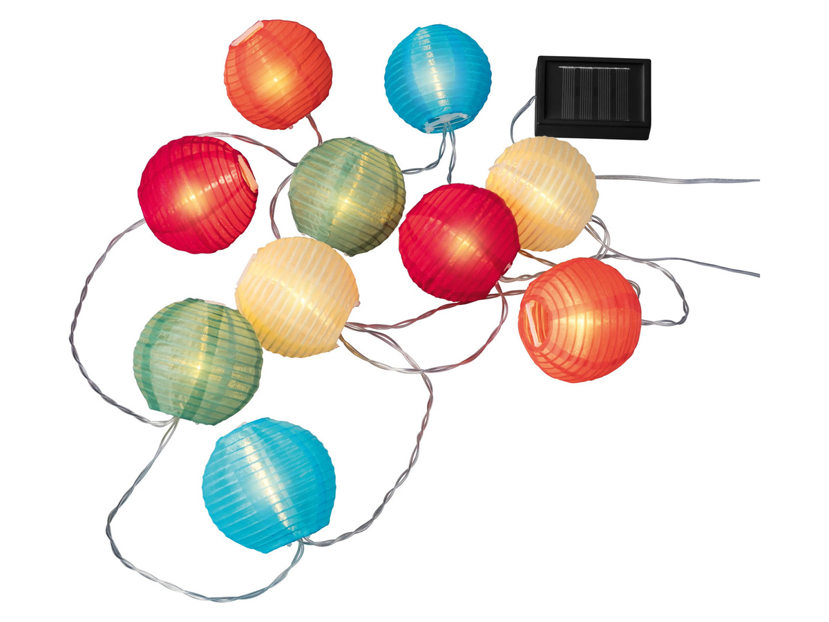 LIVARNO Solar-LED-Lampion-Sommerlichterkette in Bunt und Weiß für Garten, Terrasse und Balkon mit Dämmerungssensor und IP44 Schutz - Bild 2