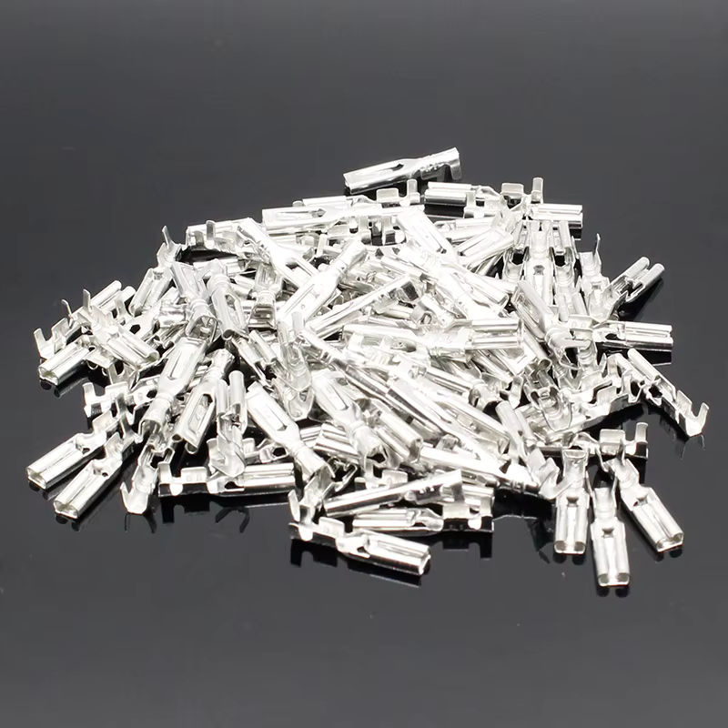 ELECAPITAL 100 Stück selbstsichernde Plug-in-Feder-Kaltpressklemme mit Innengewinde und schaufelförmigem Stecker, 2,8 mm - Bild 2