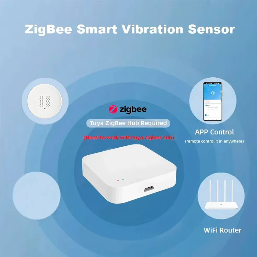 Tuya Zigbee Smart Vibrationssensor in Weiß zur Echtzeit-Überwachung von Neigung und Erschütterung mit Smart Life App-Steuerung - Bild 5
