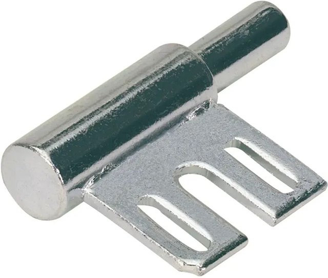 Hettich Rahmenunterteil für Stahlzargen Ø 15 mm aus verzinktem Stahl in Silber, 2 Stück - Bild 1