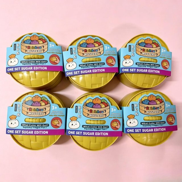 BC Pet Supplies Gedämpftes Brötchen Quetsch-Fidget-Spielzeug, Plüsch-Stressabbau-Sensorik-Spielzeug mit Glitzerperlen - Bild 1