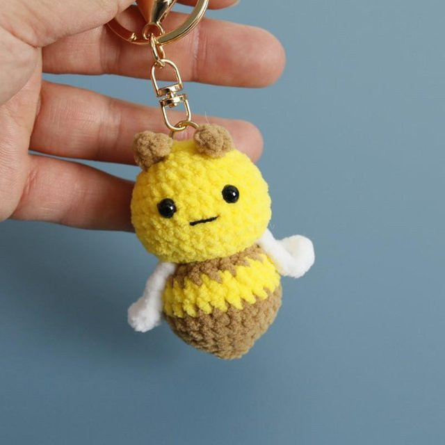Schlüsselanhänger Bienen-Häkel-Schlüsselanhänger, gelb, Unisex - Bild 1