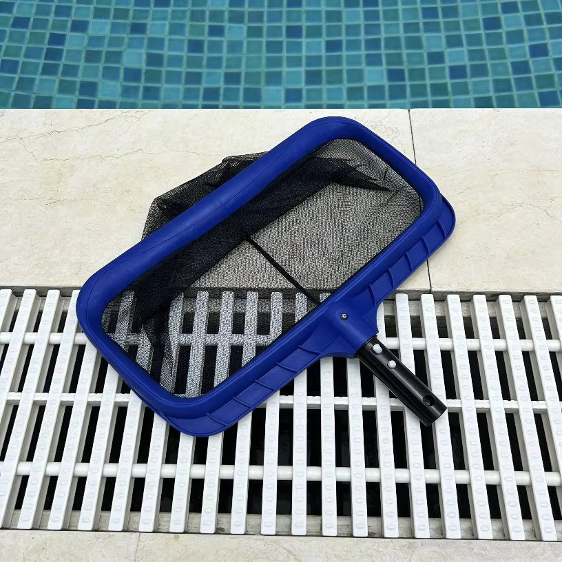 Deep Pocket Pool Spa Leaf Skimmer Rake Net mit abnehmbarem Griff in Blau - Bild 3