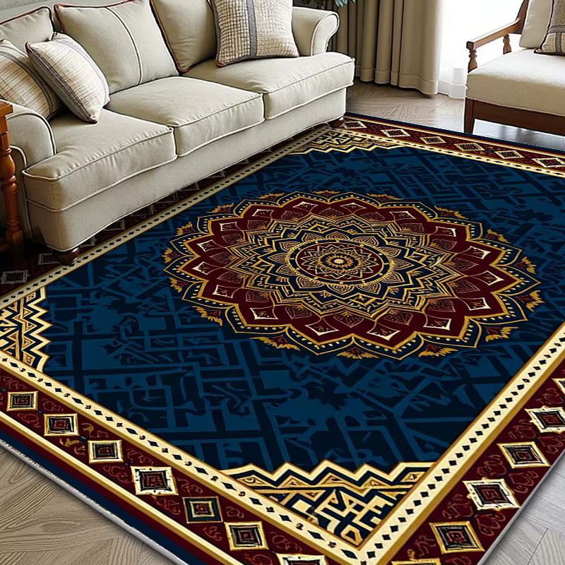 RAKKS Retro Teppich in Blau im orientalischen Design für Wohnzimmer, Schlafzimmer und Küche - Bild 2