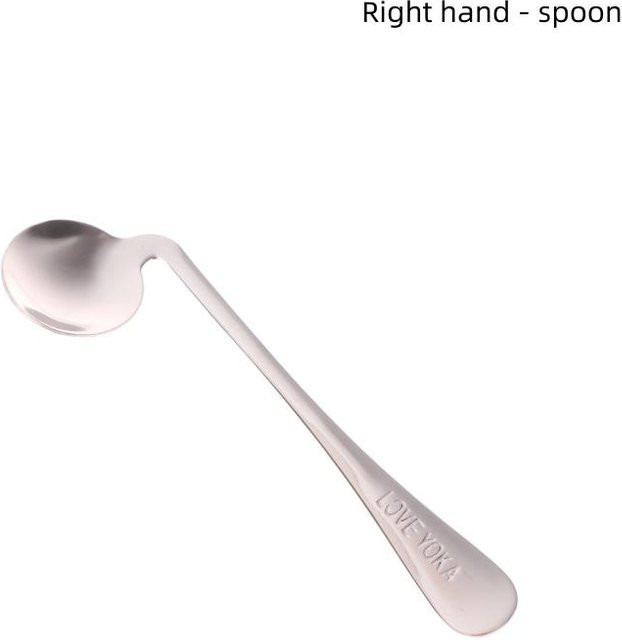 Abgewinkeltes Besteck-Set Vicissitudayk für Senioren und Patienten, gebogener Löffel und Gabel zur Reduzierung des Handgelenksdrucks, Farbe: Silber - Bild 1