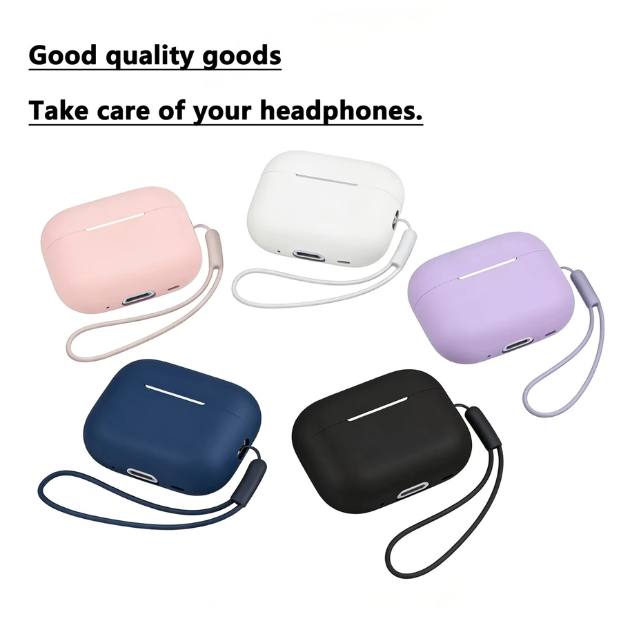Transparente Schutzhülle für AirPods 3 Pro von DO AS YOU WISH in Lila mit Trageband - Bild 1
