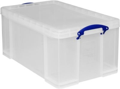 Really Useful Box Transportbox mit Deckel und Klappgriffen, transparent, Volumen 64 l, B: 44 cm, T: 71 cm, H: 31 cm - Bild 1
