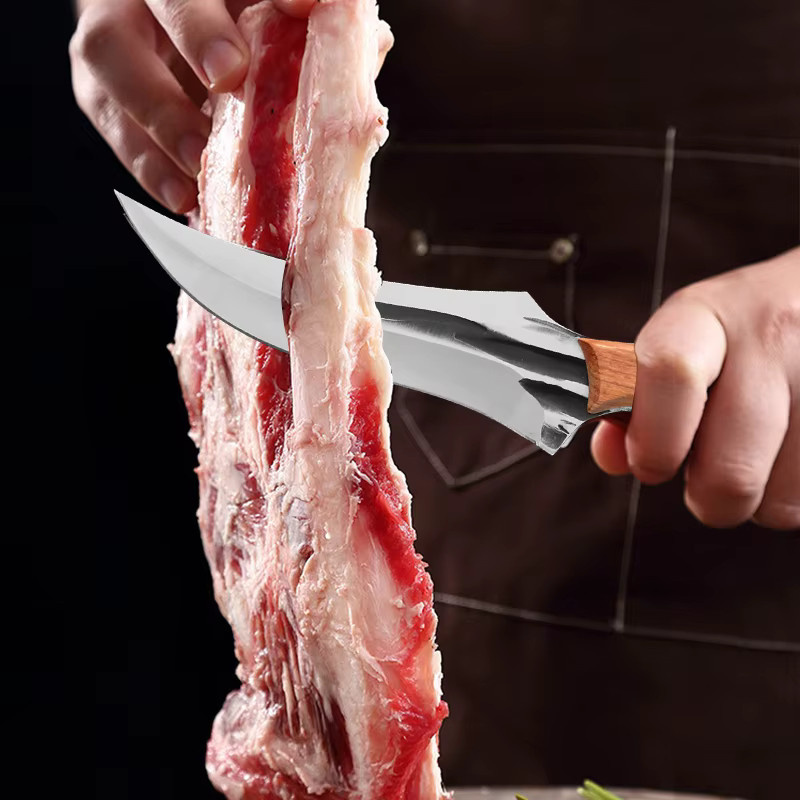 GuanQi Ausbeinmesser aus Edelstahl für Fisch und Fleisch in Silber mit Holzgriff - Bild 4