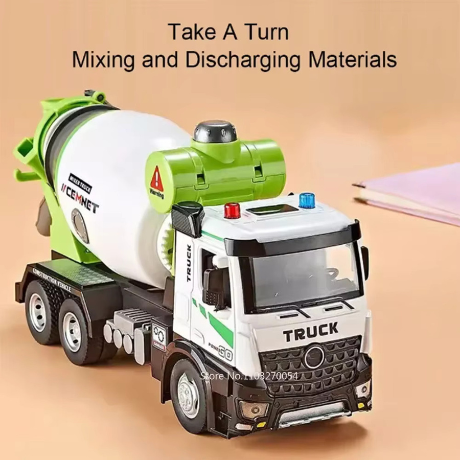 MAKEDA Elektromixer LKW, 1:24, Legierung, mit Sound und Licht, Grün - Bild 2