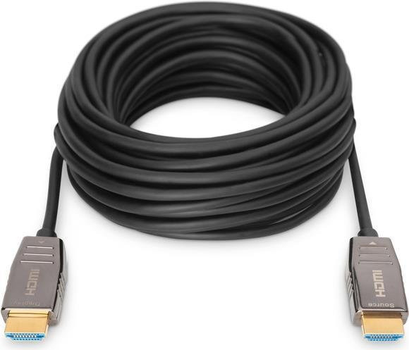 Digitus HDMI AOC Hybrid Glasfaserkabel in Schwarz, 15 m, unterstützt 8K Ultra HD - Bild 2