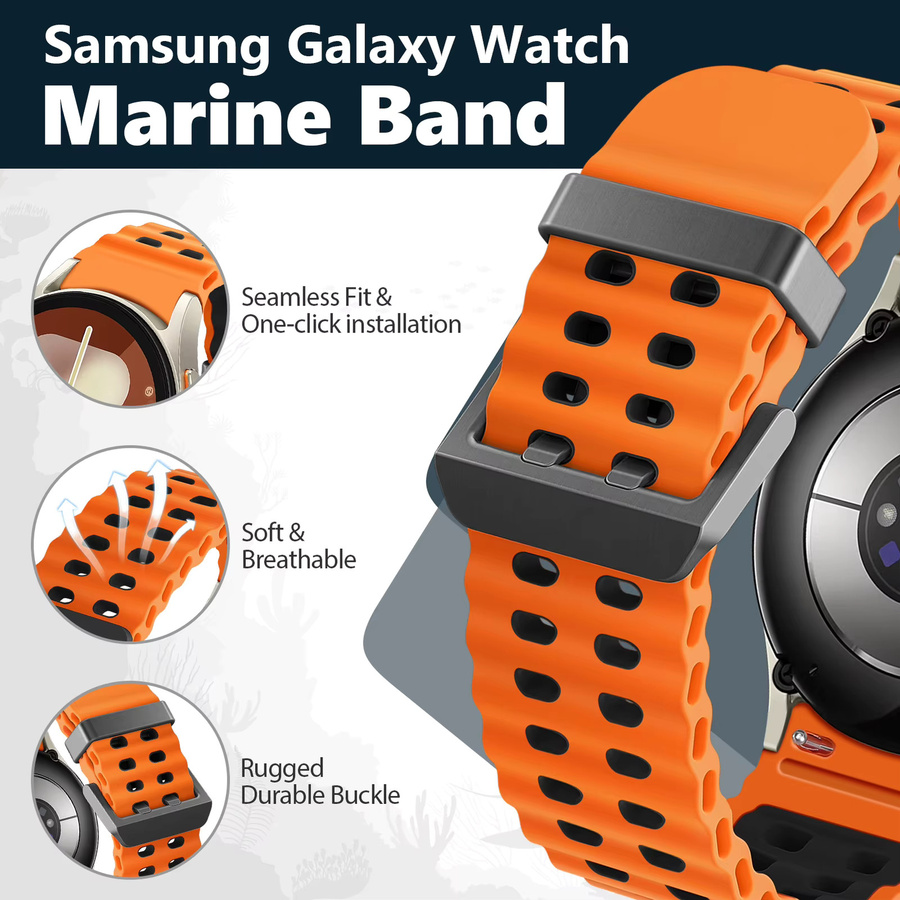 KMAIXA Uhrenarmband Silikon, orange, Unisex - Bild 2