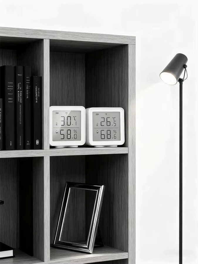 Wesense LCD Digitales Temperatur- und Feuchtigkeitsmessgerät für Innenräume mit Tuya Smart Life APP Fernüberwachung, Weiß - Bild 5