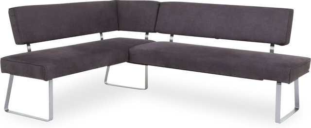 Eckbank MONDO LEDUS in Grau mit Stoffbezug und Federkern, B/T/H: 169 x 88 x 60 cm - Bild 1