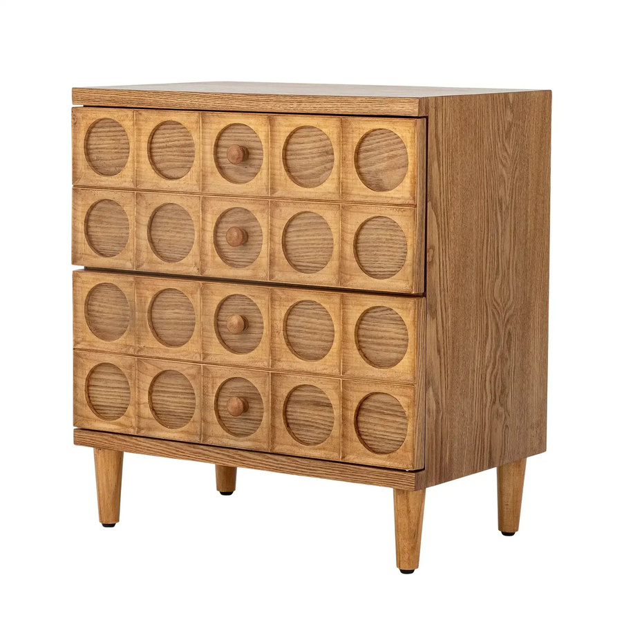 Bloomingville Kommode Vester aus MDF in Braun mit geometrischem Muster, Breite: 61 cm, Höhe: 56 cm, Tiefe: 35 cm - Bild 1