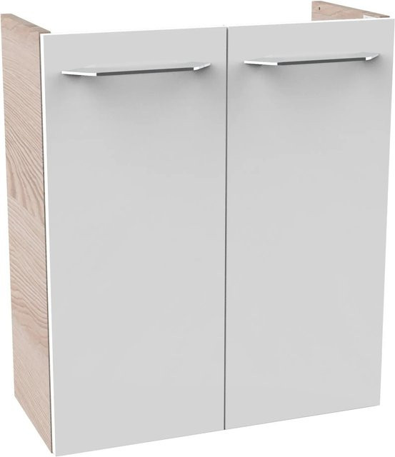 Fackelmann Waschbeckenunterschrank SBC Gäste Bad, Alaska Esche und Weiß, Hochglanz, B/T/H: 52 x 24,3 x 60 cm - Bild 1