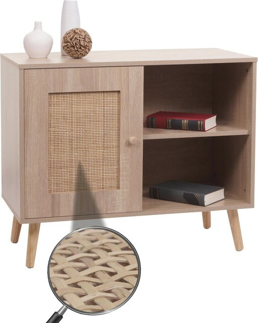 MCW Kommode M39 mit Kubu Rattan in Braun, B/T/H: 67 x 38 x 80 cm - Bild 1