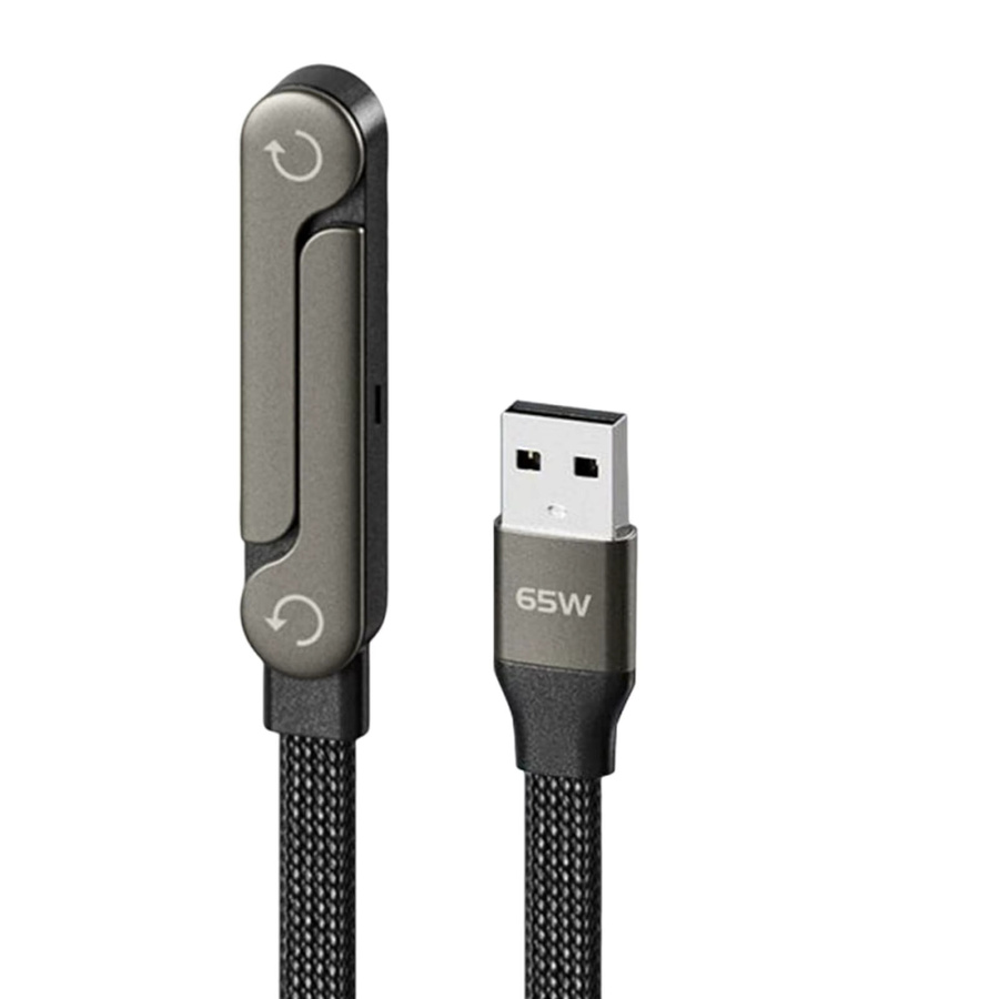 APWIKOGER Unsichtbares USB-C Ladekabel mit faltbarem Telefonhalter, 240W Schnellladekabel in Schwarz - Bild 5