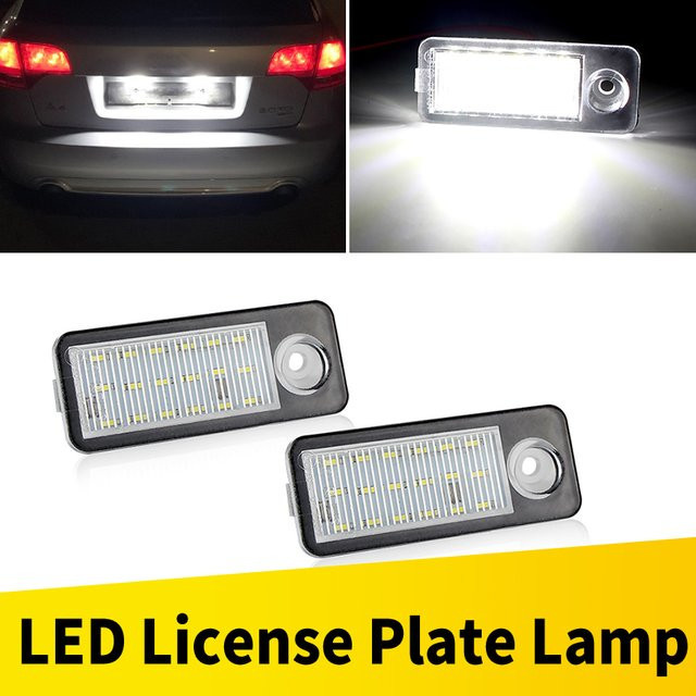 APMATAUTO 2er Set LED Kennzeichenbeleuchtung Canbus Fehlerfrei für Audi A6 C5 B4 Avant Wagon und Audi RS6 RS6 Plus 12V - Bild 1
