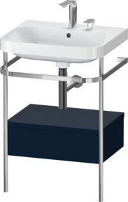 Duravit Möbelwaschtisch-Kombi Happy D.2 Plus in Mattschwarz mit 2 Handtuchhalterringen und 1 Schublade, B/T: 57,5 x 49 cm - Bild 1