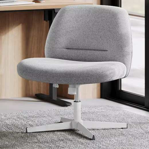Songmics Home moderner Schreibtischstuhl als Drehstuhl für das Home Office in Grau und Weiß mit Stoffbezug - Bild 2