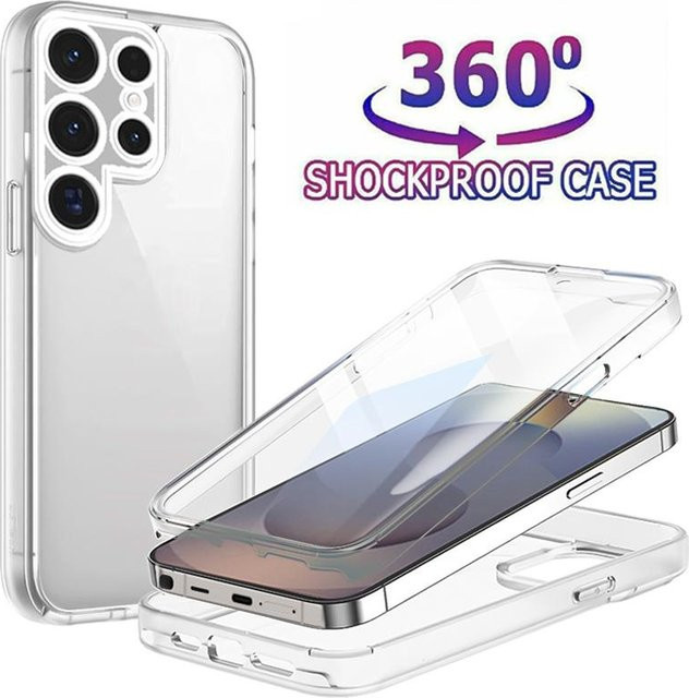 Stoßfeste 360 Grad Vollkörper Schutzhülle für Samsung Galaxy S26 Ultra S25 Plus S24 FE S23 FE S22 5G S21 in Transparent - Bild 1