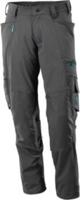 Mascot Arbeitshose mit Knietaschen und Reflexstreifen in Anthrazit mit Cordura-Material und Stretchstoff Größe 82C50 - Bild 1
