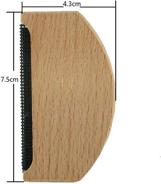 NATAWA Fusselentferner aus Holz in Beige, manueller Fusselschneider für Kleidung und Pullover - Bild 1