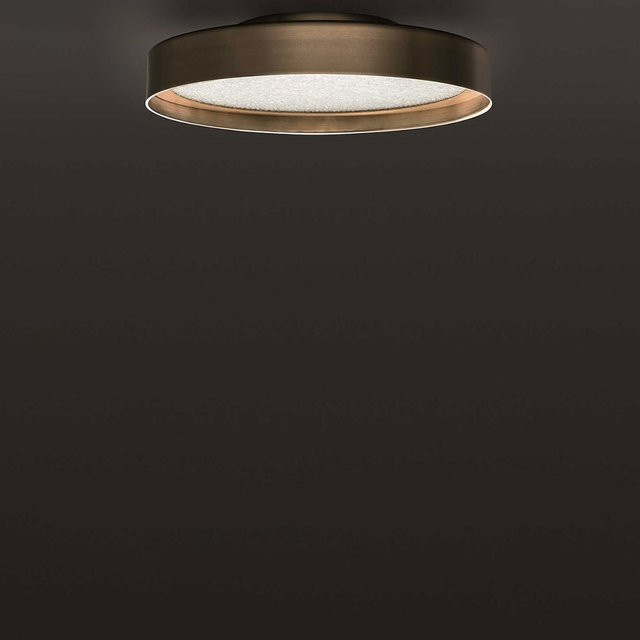 Oluce Berlin 720 Wand- und Deckenleuchte in Gold/Messing oder Bronze mit Glas, Durchmesser: 30 cm - Bild 1