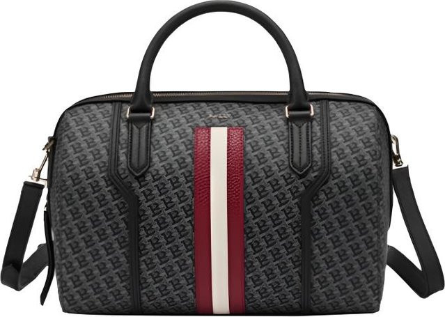 Bally Bowlingtasche, Gestreiftes Monogramm-Print, Schwarz, Damen - Bild 1