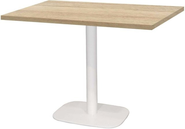RestooTab Tisch Round rechteckig in Eiche und Weiß mit Metallgestell B/T/H: 120 x 70 x 75 cm - Bild 1