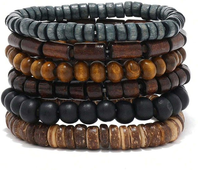 Armband, Holz, Perle, Vintage, Herren - Bild 1