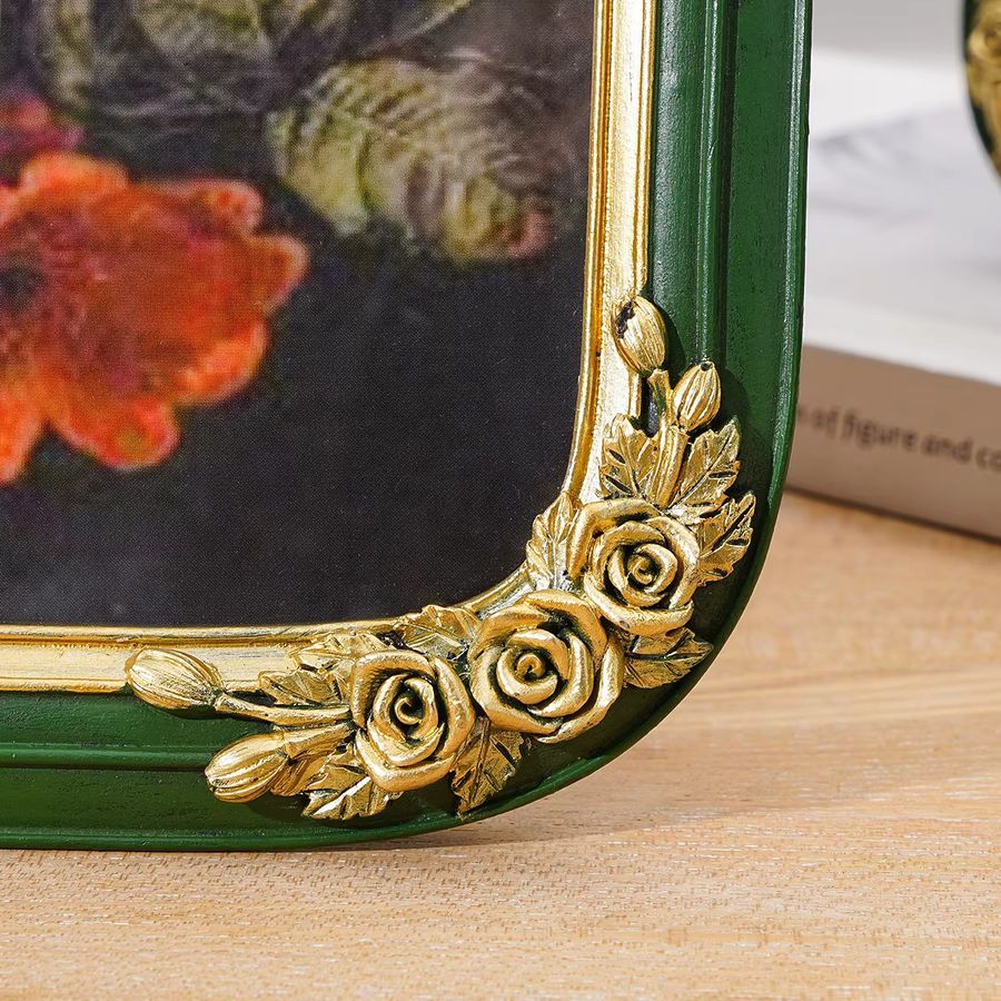 Dreidimensionale Rose Dekoration aus Harz als Home Arch Fotorahmen für deinen Tisch, Breite: 21,5 cm, Höhe: 16,5 cm - Bild 3