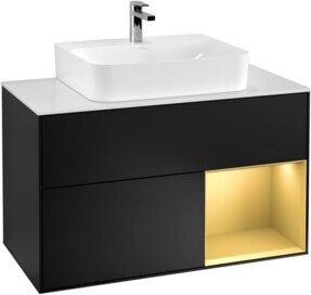 V&B Waschtischunterschrank Finion 100 in Blau lackiert mit B/T/H: 100 x 50,1 x 50,1 cm - Bild 1
