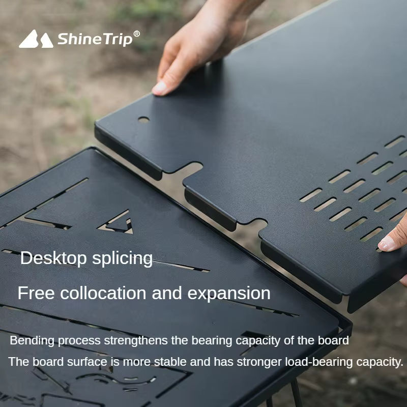 ShineTrip Faltbarer Camping Draht Tisch mit erweiterbarer Platte für Outdoor und Beistelltisch - Bild 4