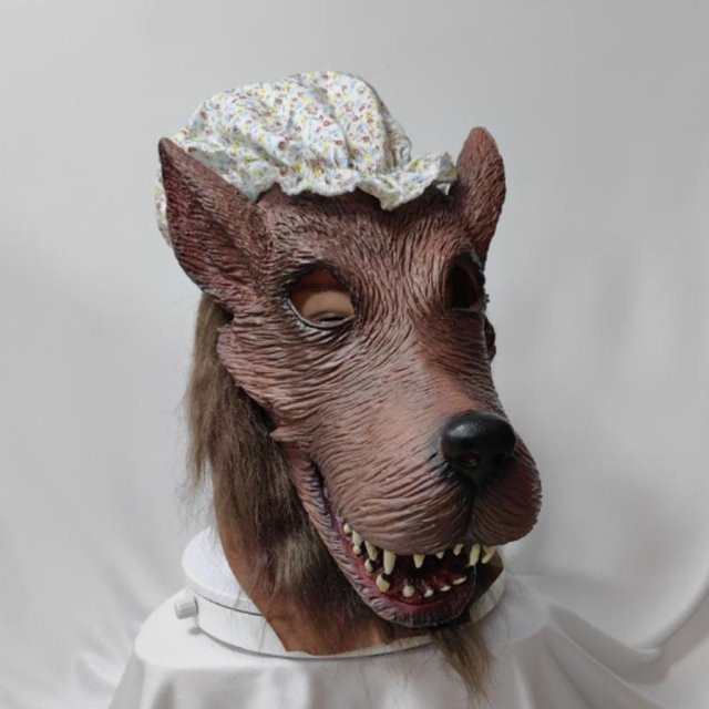 Halloween Tier Wolf Oma Maske, braun, One size - Bild 1