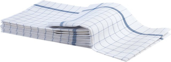 PULSIVA Geschirrtücher Usedom aus Leinen und Baumwolle, weiß/blau, 10er Pack, Breite: 50 cm, Länge: 70 cm, saugstark und fusselfrei