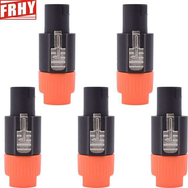 FRHY 5er Set Audiokabel-Adapter mit Drehverschluss, 4-polige Speakon-Anschlüsse für Speakon NL4FC, NL4FX und NLT4X in Rot - Bild 1