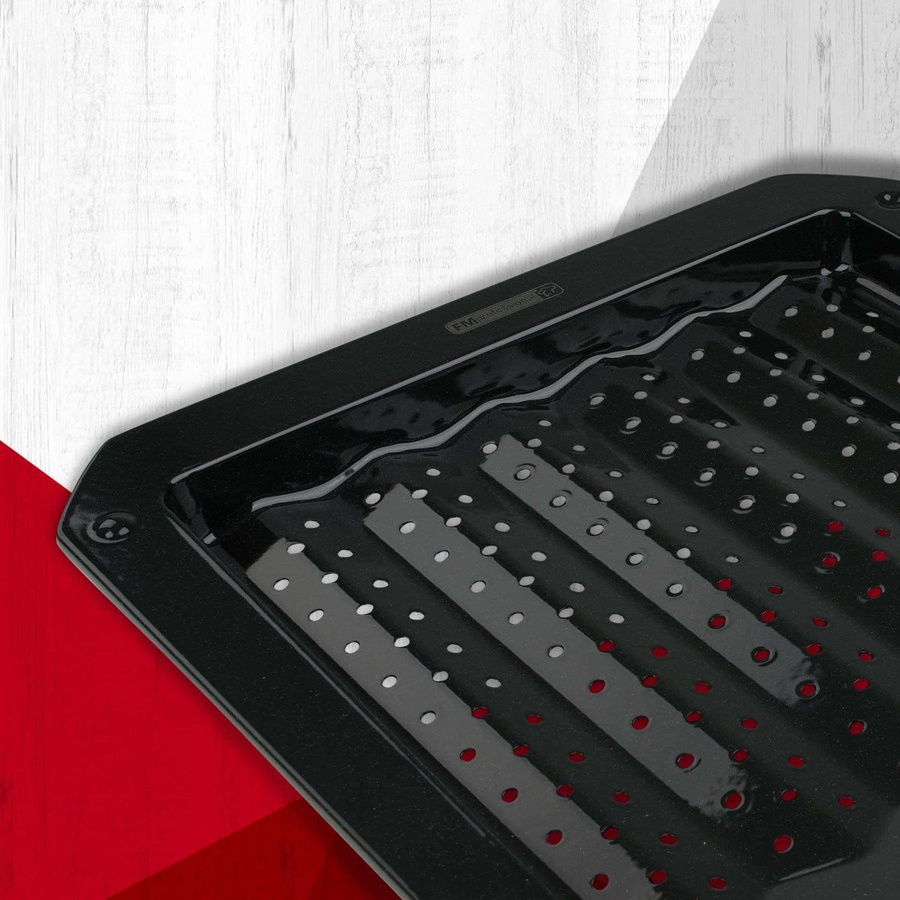 FMprofessional Grillblech aus Emaille, Schwarz, B/T: 38 x 33 cm - Bild 2