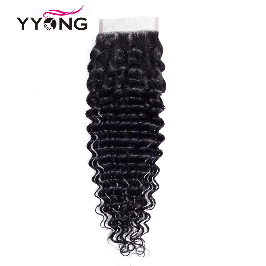 Yyong Brasilia Deep Wave Spitze, 4x4 Schweizer Spitze, Remy Menschenhaar - Bild 2