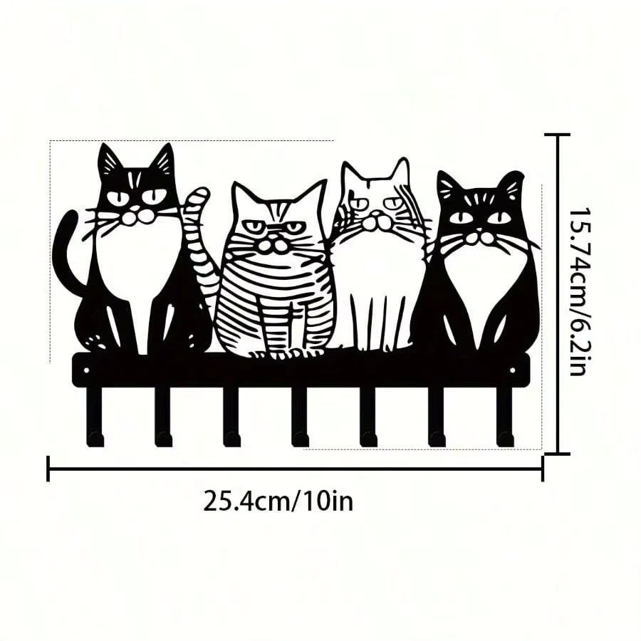 CIFBUY Katzen-Wandhaken aus Metall für Schlüssel und Handtücher - Bild 3